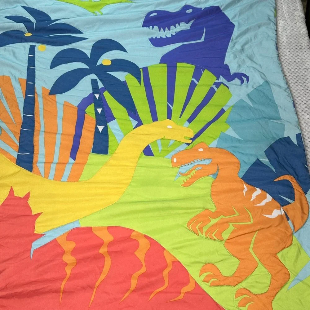 Jurassic World Save Our Dinos Bedding Comforter Blue Green Toddler Bed Blanket
